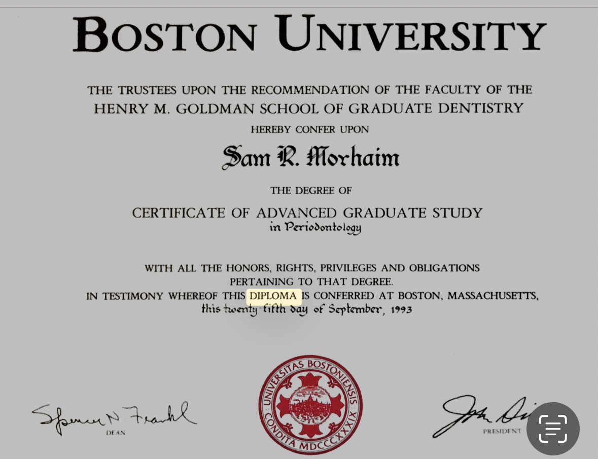 Boston University Certificate